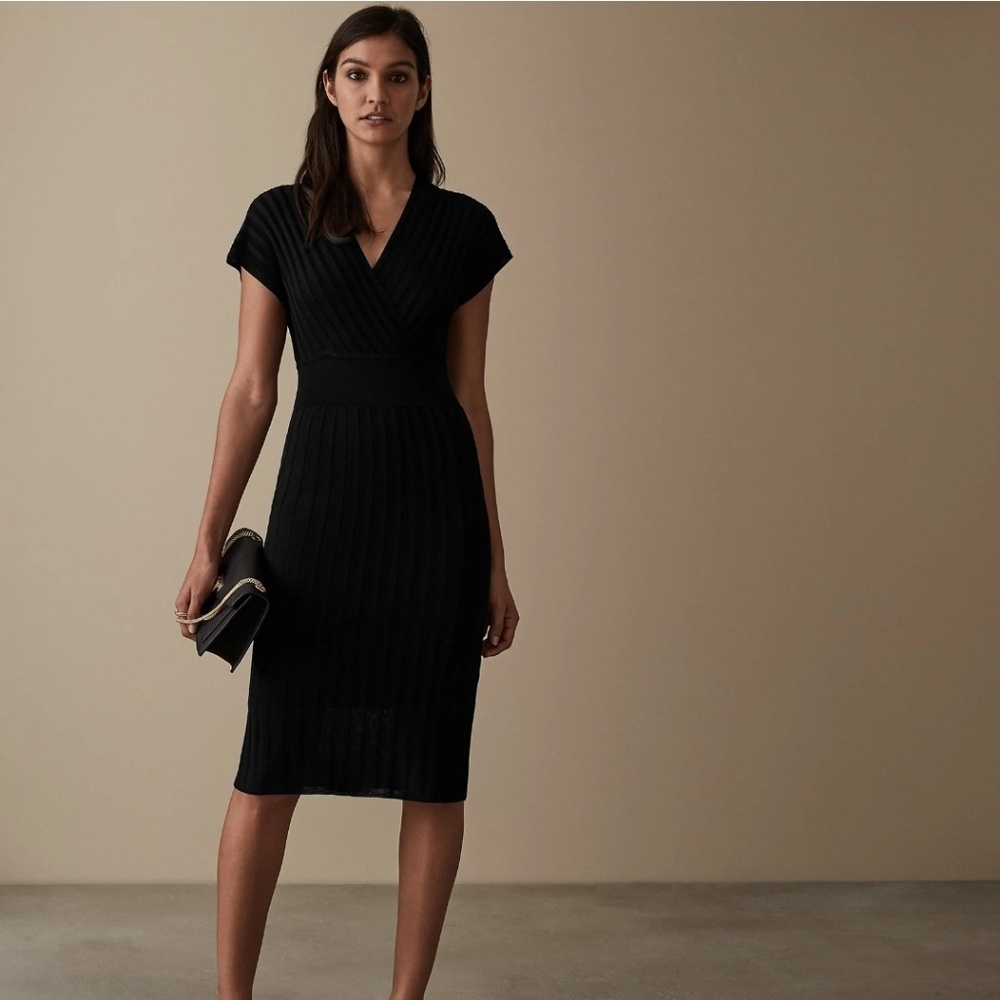 Reiss Black Midi Dress